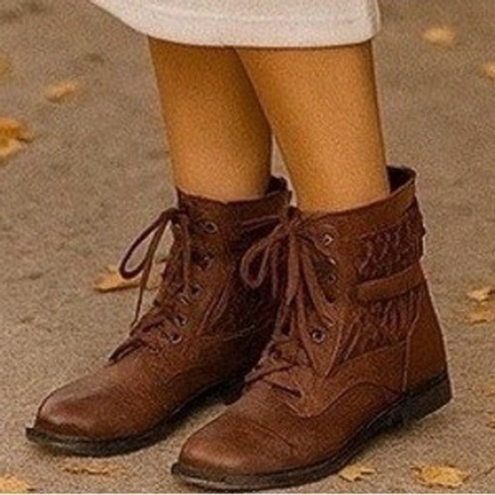 Brash Brown Marisol Lace Up Combat Boots
